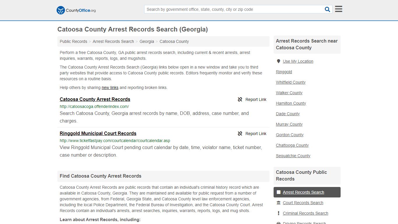 Arrest Records Search - Catoosa County, GA (Arrests & Mugshots)