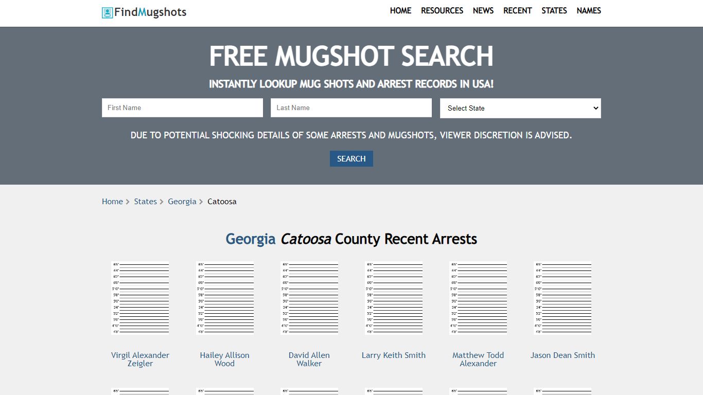 Find Catoosa Georgia Mugshots - Find Mugshots